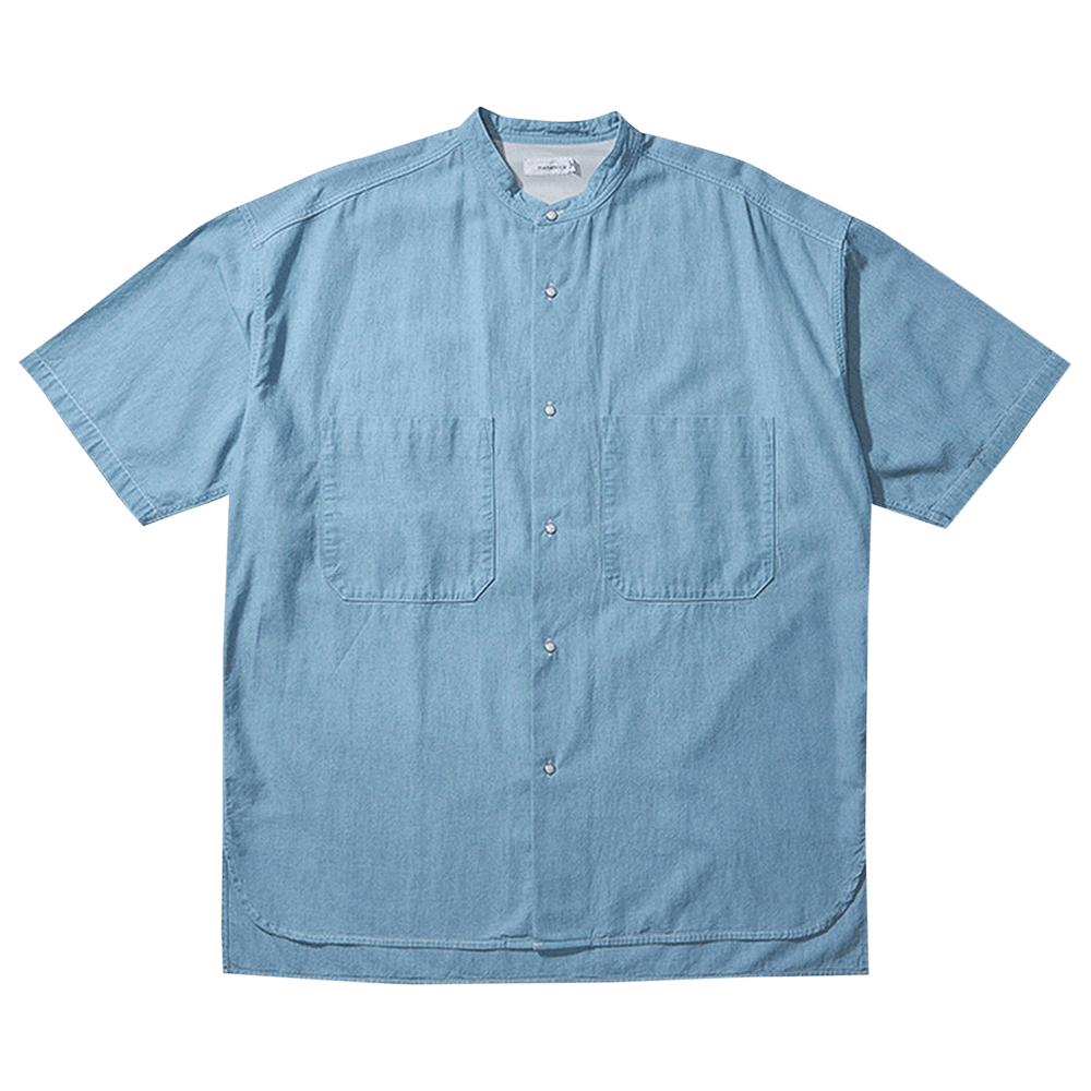 Buy nanamica Big Band Collar Wind Shirt 'Indigo Bleach' - SUGS069