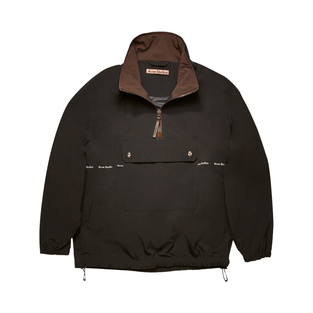 Buy Acne Studios Half-Zip Logo-Print Jacket 'Black' - B90458 Buy Acne Studios Half-Zip Logo-Print Jacket 'Black' - B90458