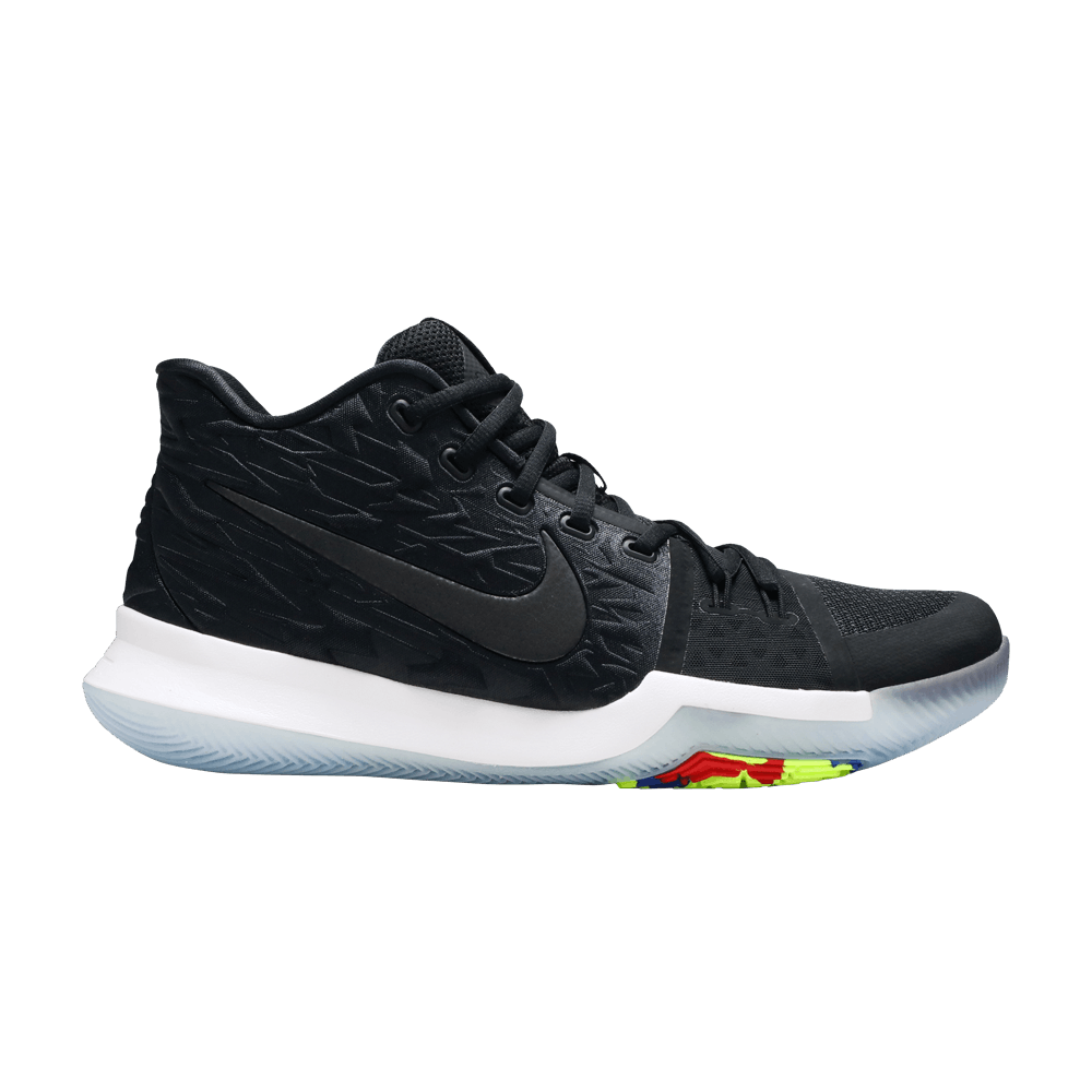 Kyrie 3 black white green top