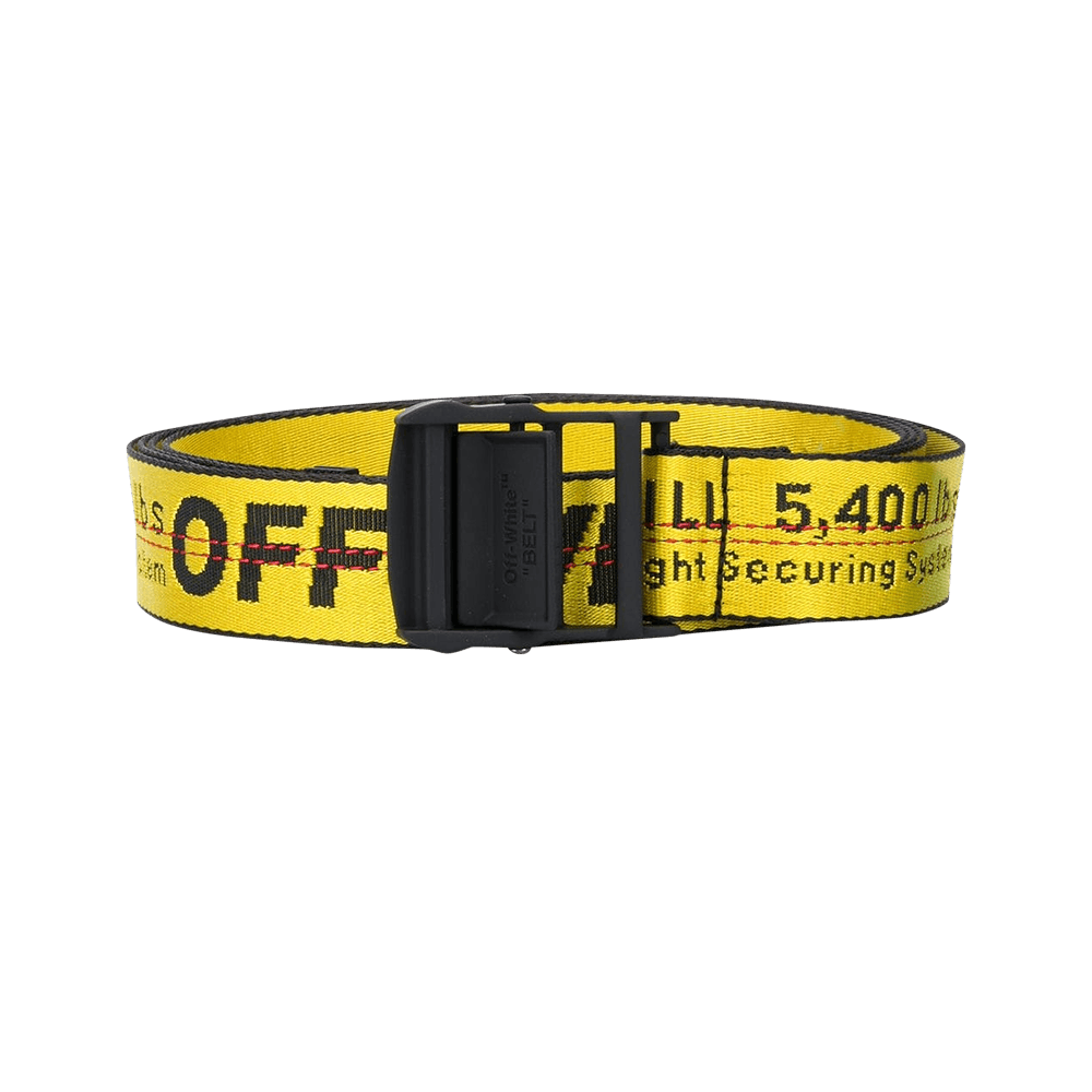 Off-White Yellow/Black Industrial Logo Belt - Men from