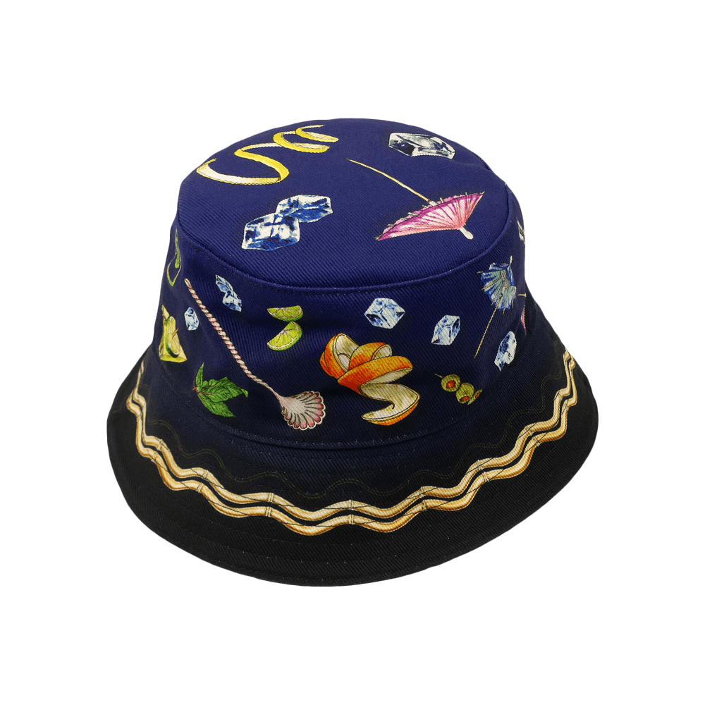 Buy Casablanca Casa Club Nuit Printed Bucket Hat 'Navy Blue