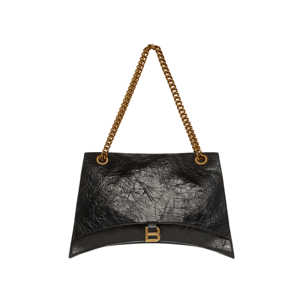 BALENCIAGA｜CROSSBAGS (716351 210J1 1000) Women's Crush Chain Bag Small in Black | Balenciaga US