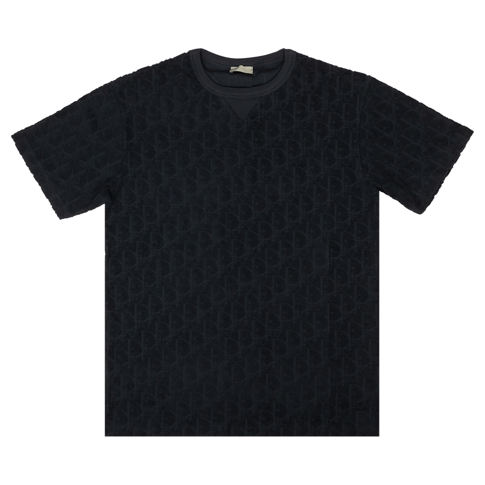 Buy Dior Terry Oblique T-Shirt 'Black' - 113J692A0614 C989 | GOAT