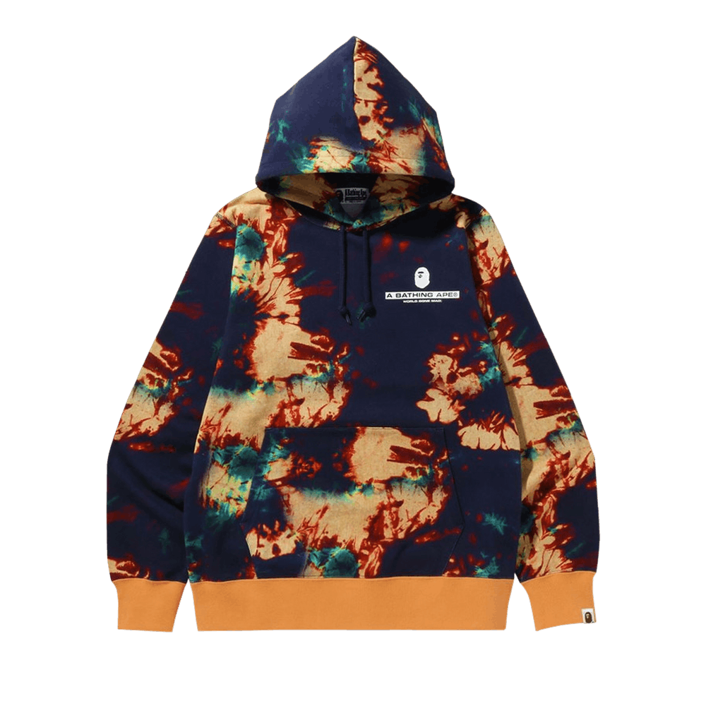 Size m BAPE Tie Dye Pullover Hoodie Navy