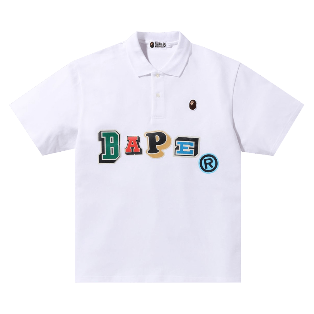 Buy BAPE Multi Fonts Relaxed Fit Polo 'White' - 1I30 112 001 WHITE ...