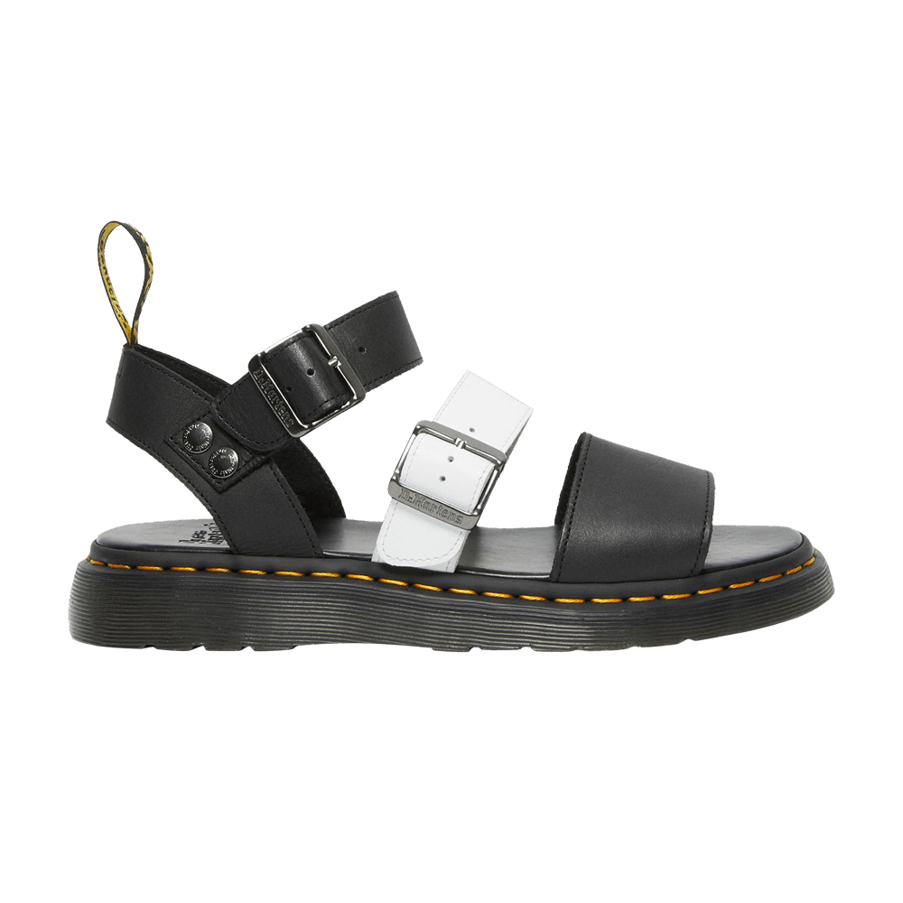 Gryphon Contrast Leather Strap Sandals 'Black White'