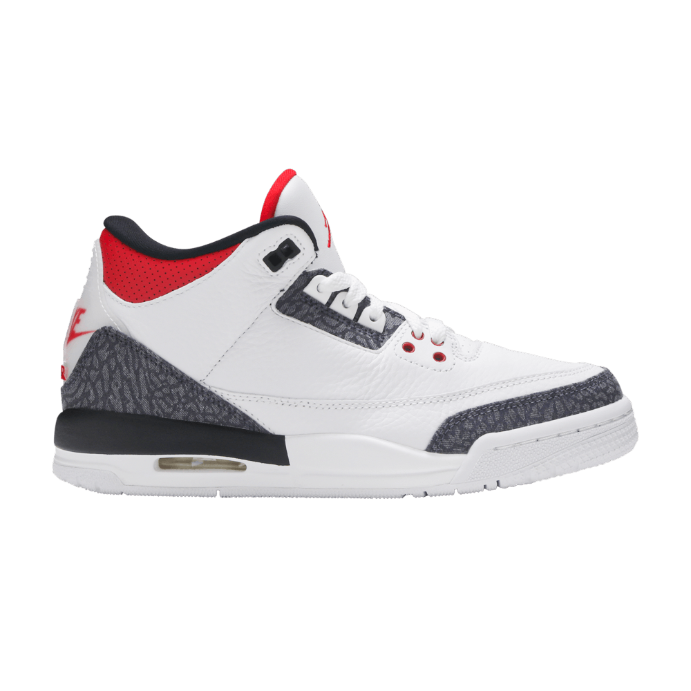 Size 3.5 Air Jordan 3 Retro Denim SE GS 'Fire Red'