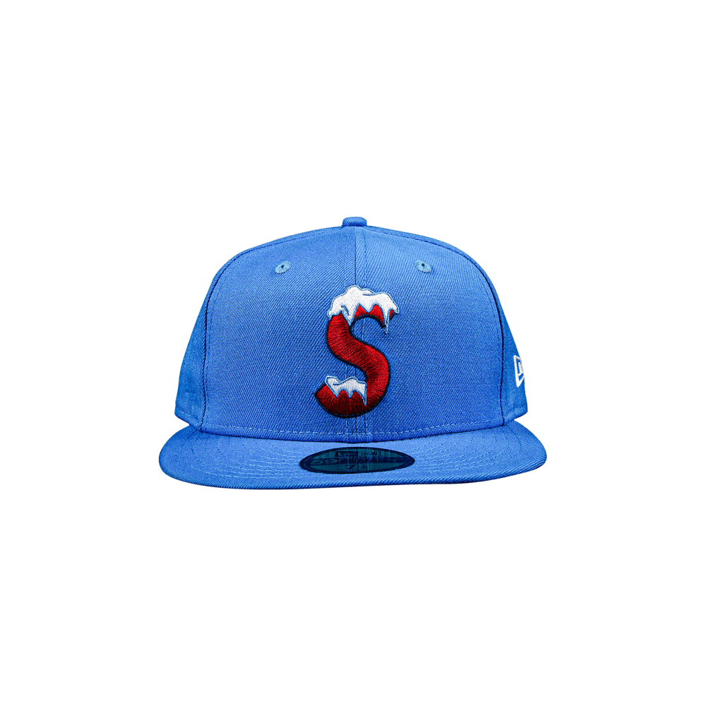 Supreme S Logo New Era® 59FIFTY Baseball Hat Dark Blue with Red. New 7 5/8