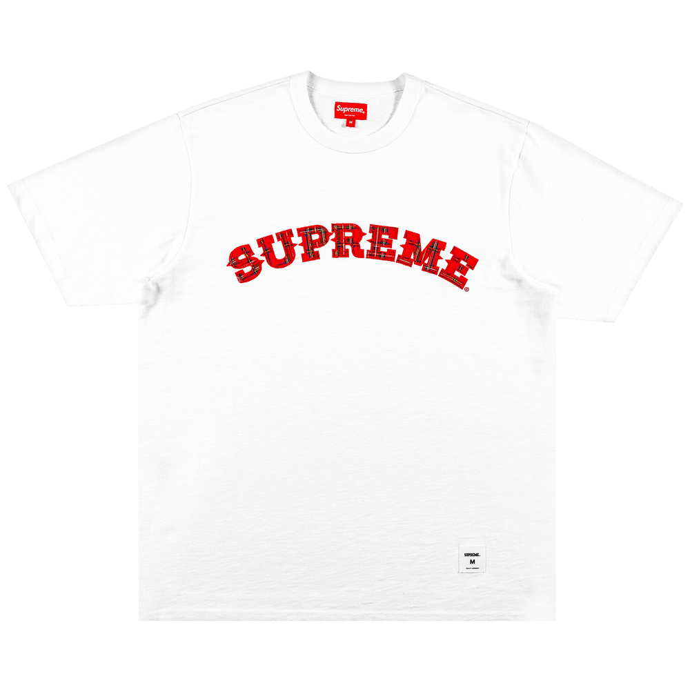 Buy Supreme Plaid Appliqué Short-Sleeve Top 'White' - FW20KN86 ...