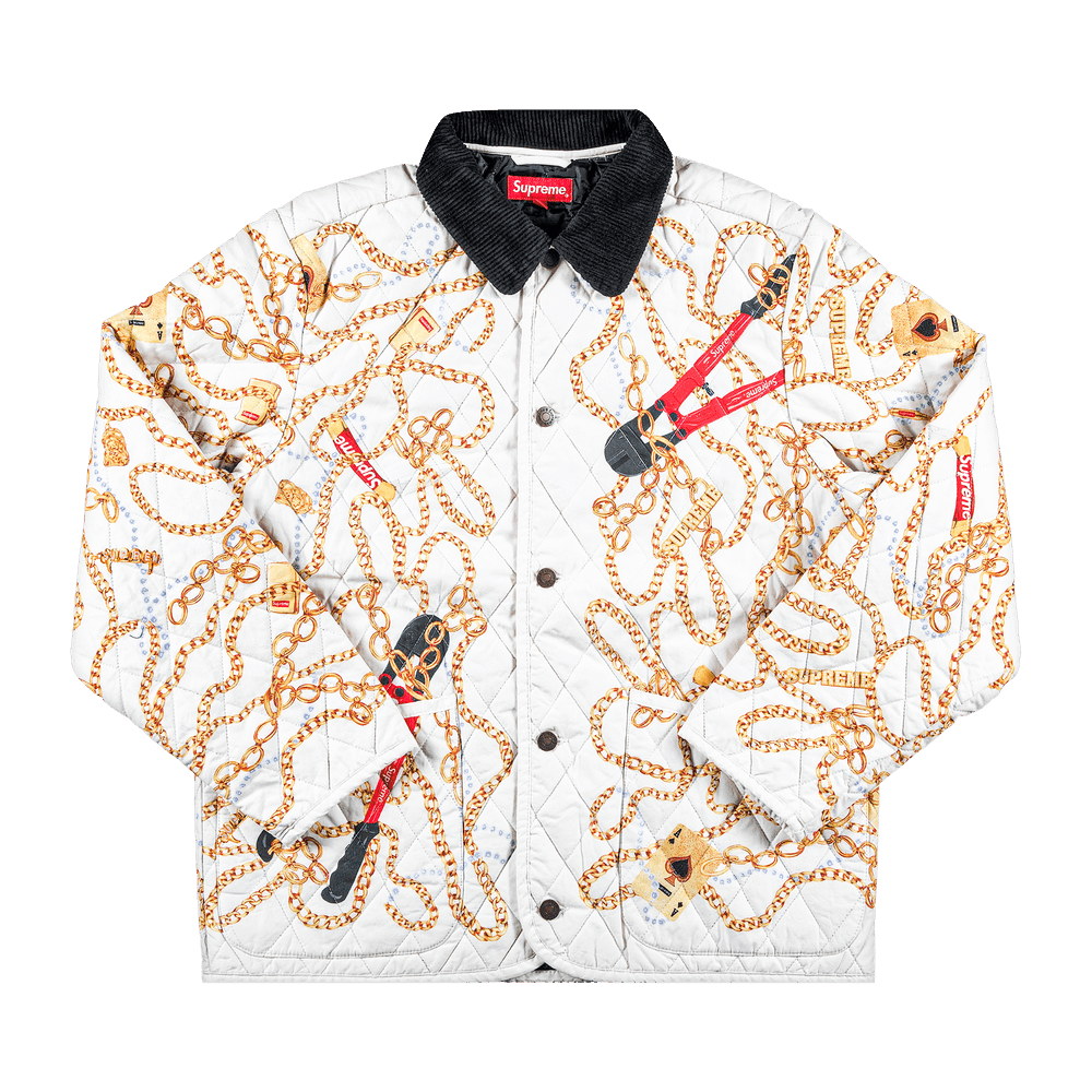 Buy Supreme Chains Quilted Jacket 'White' - FW20J57 WHITE | GOAT AE