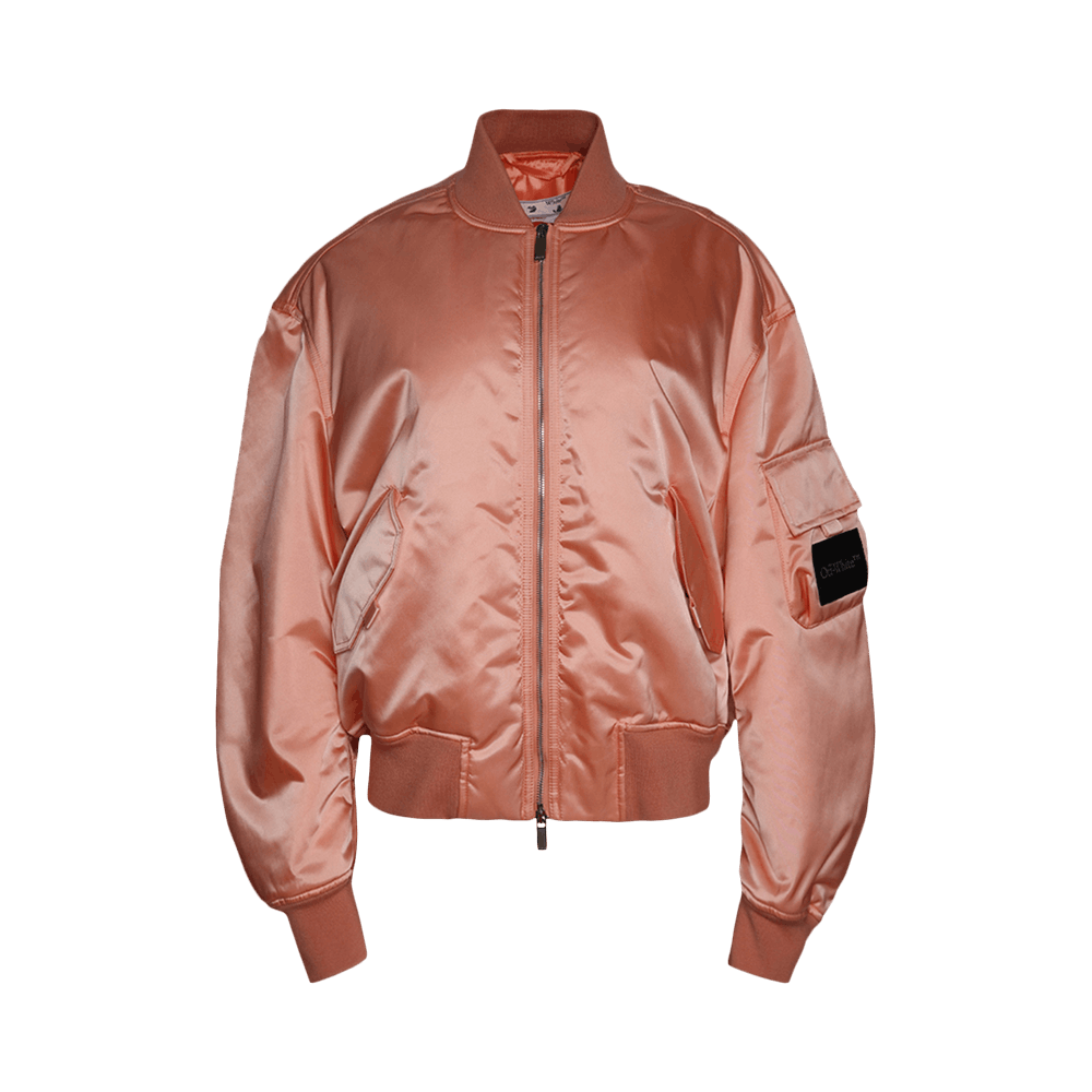OFF-WHITE: bomber jacket in nylon - Peach  Off-White jacket  OWEH026S23FAB001 online at