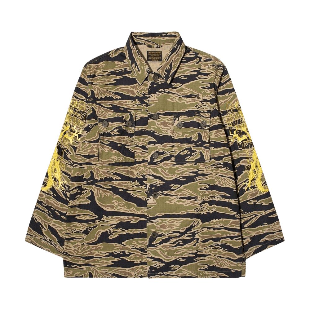 Buy Wacko Maria Tim Lehi Tiger Camo Army Type-1 Overshirt 'Olive