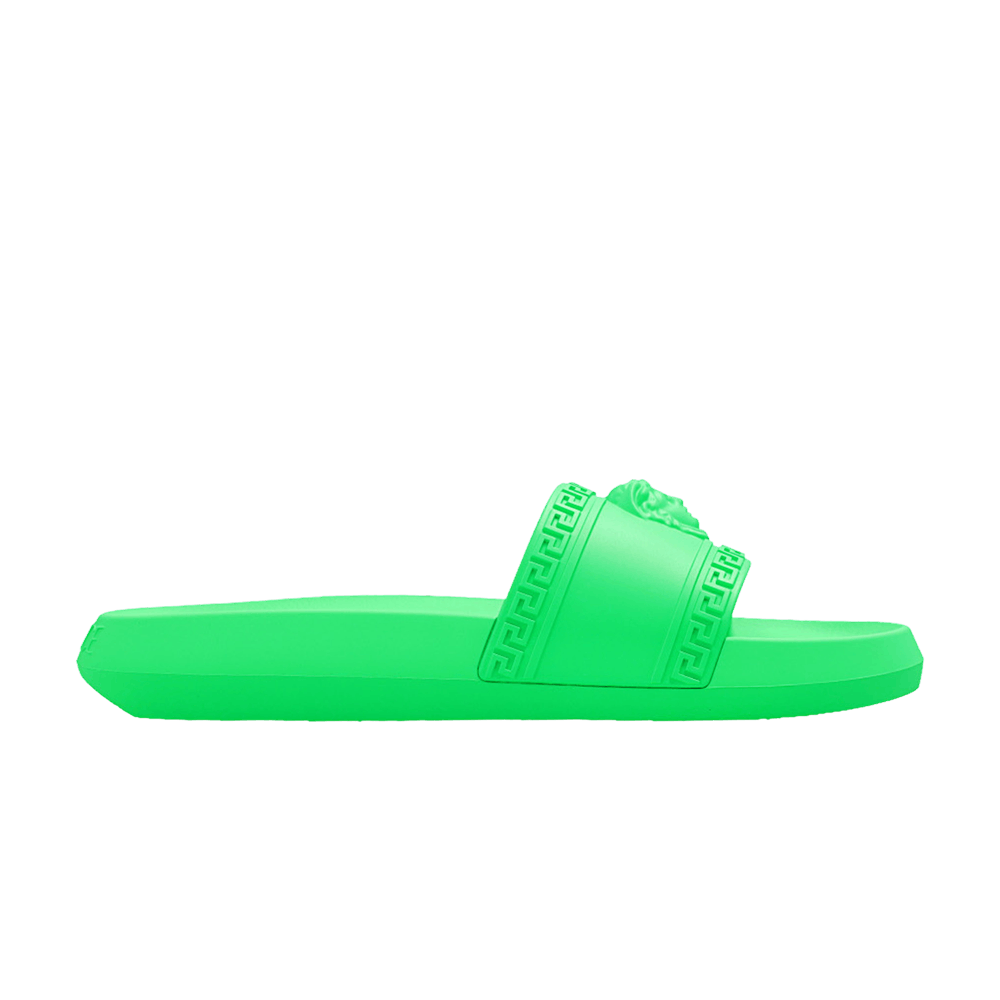 Neon green versace slides store