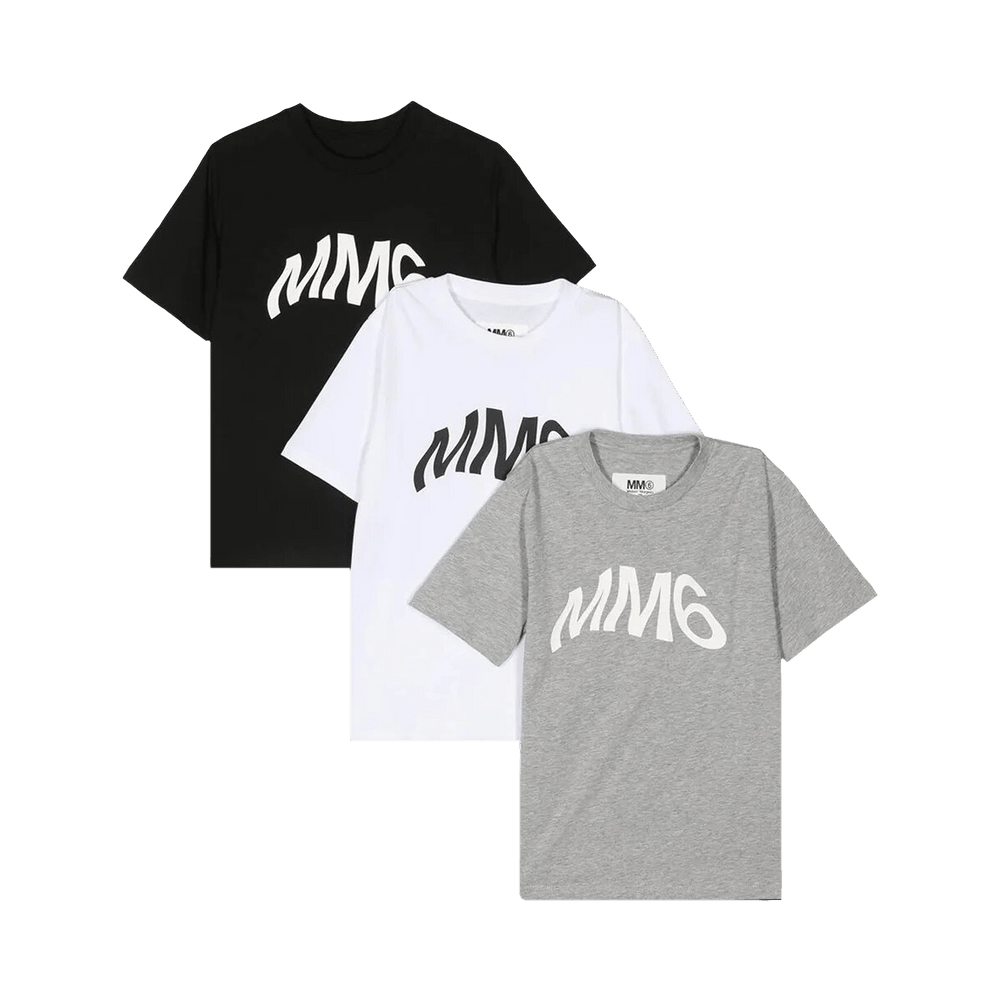 Buy MM6 Maison Margiela Kids 3 Pack T-Shirts 'Black/White