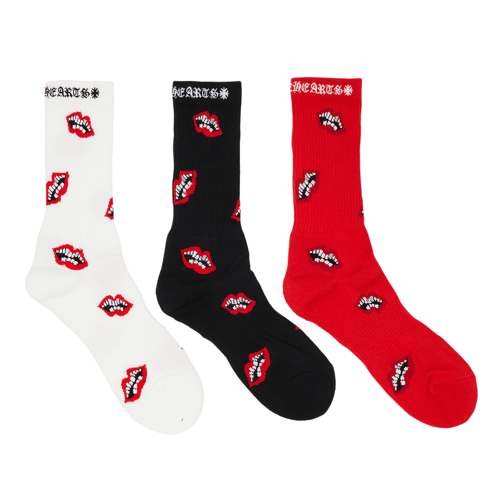 Size m Chrome Hearts Chomper Socks (3 Packs) 'Multicolor'