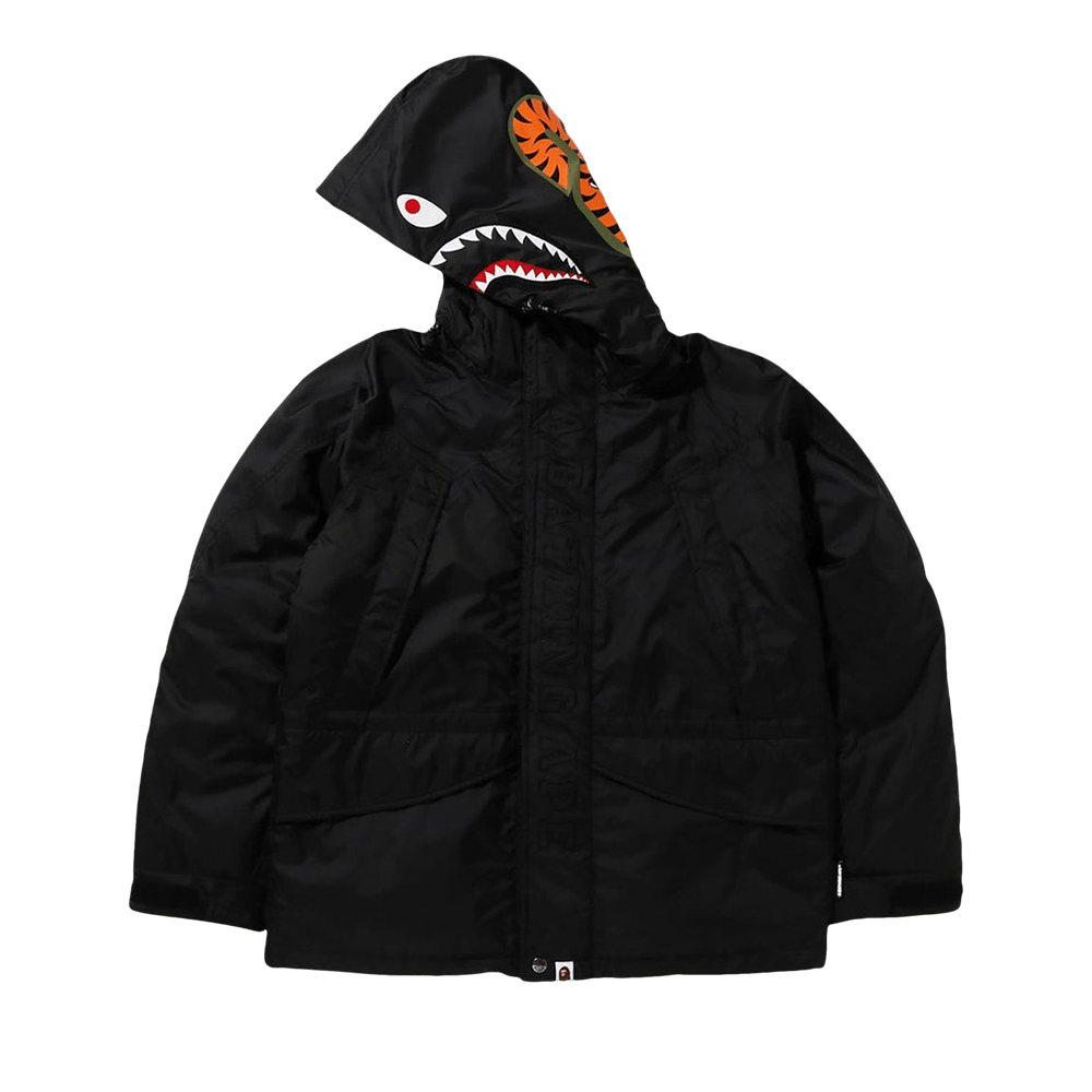 Buy BAPE Shark Snowboard Down Jacket Black 1I80 144 009 BLACK GOAT