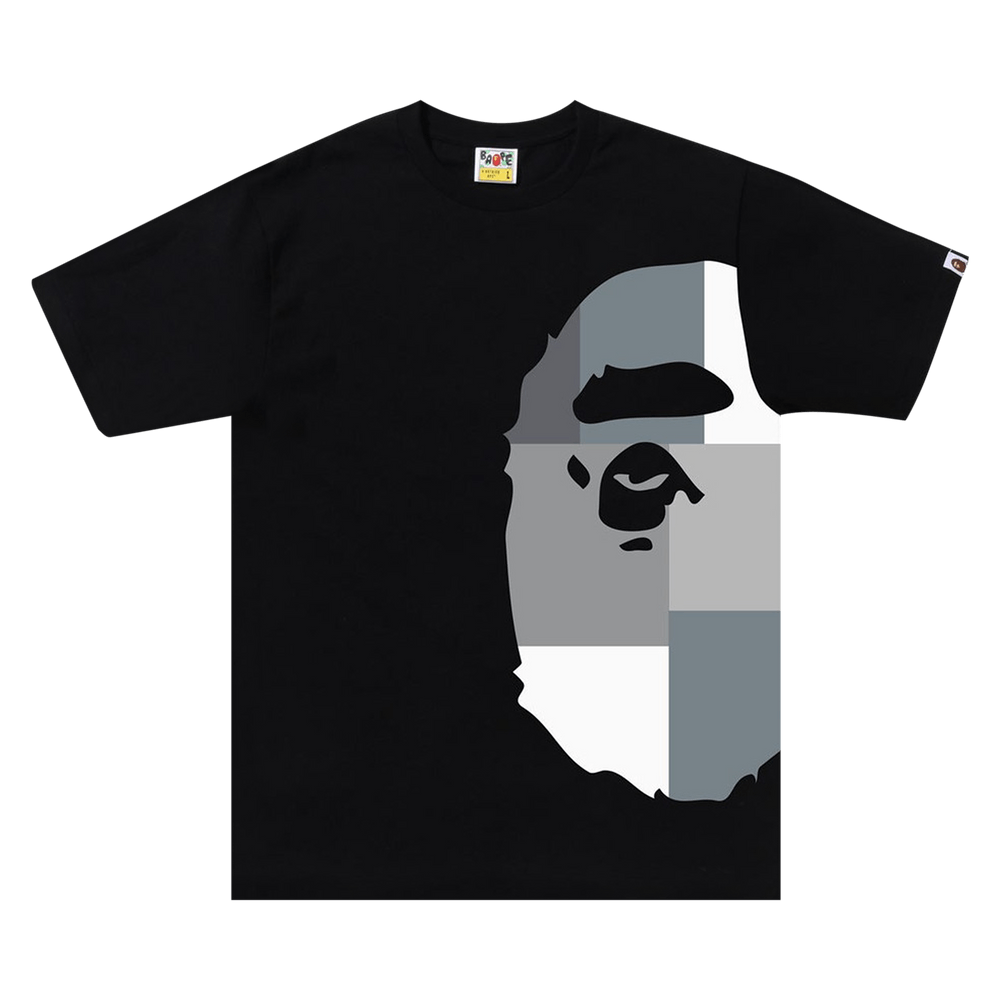 Buy BAPE Color Block Side Big Ape Head Tee 'Black/Black