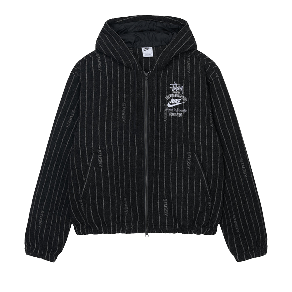 Buy Stussy x Nike Stripe Wool Jacket 'Black' - DR4023010 BLAC | GOAT