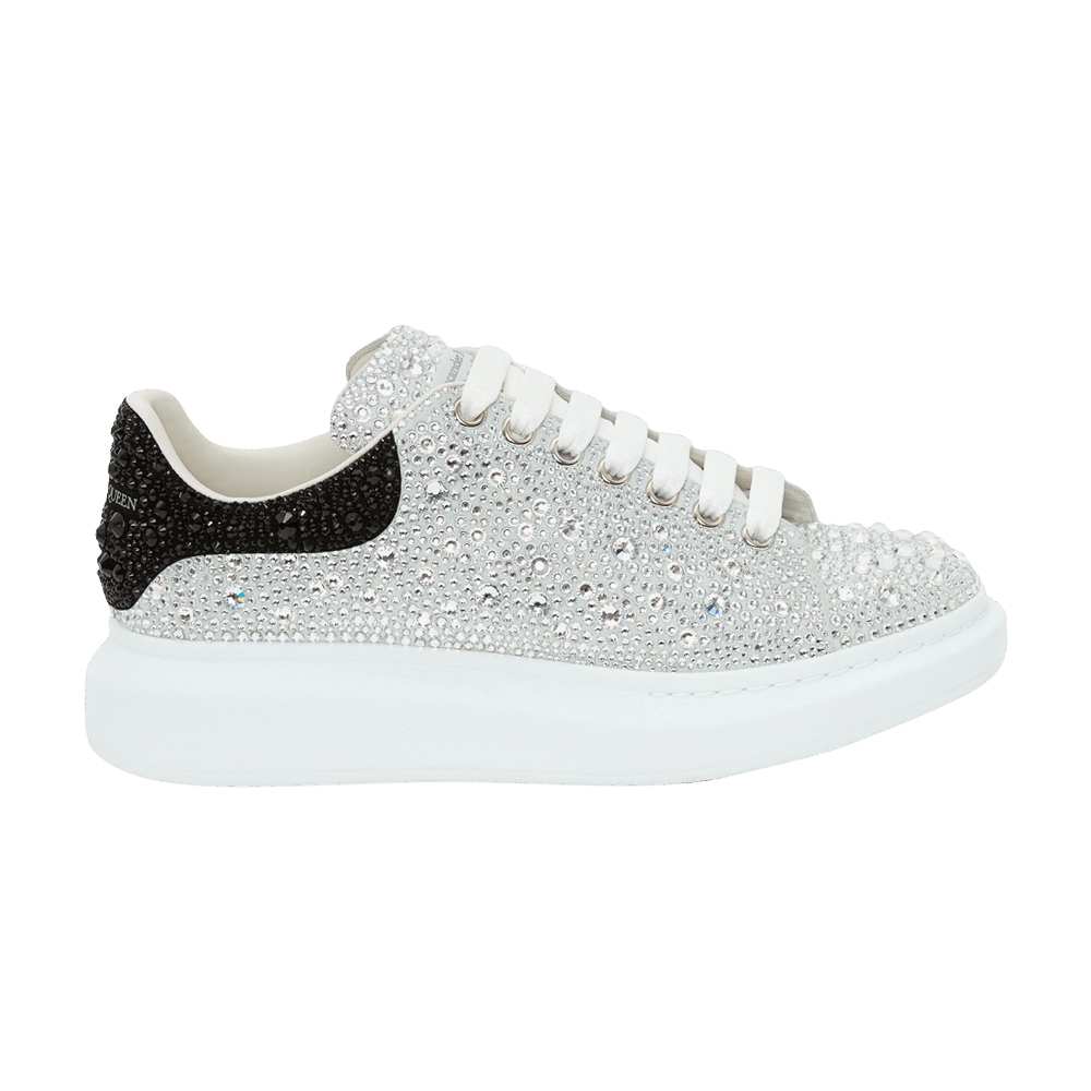 Size 10.0 Alexander McQueen Oversized Sneaker 'Crystal Embellished - White  Black'