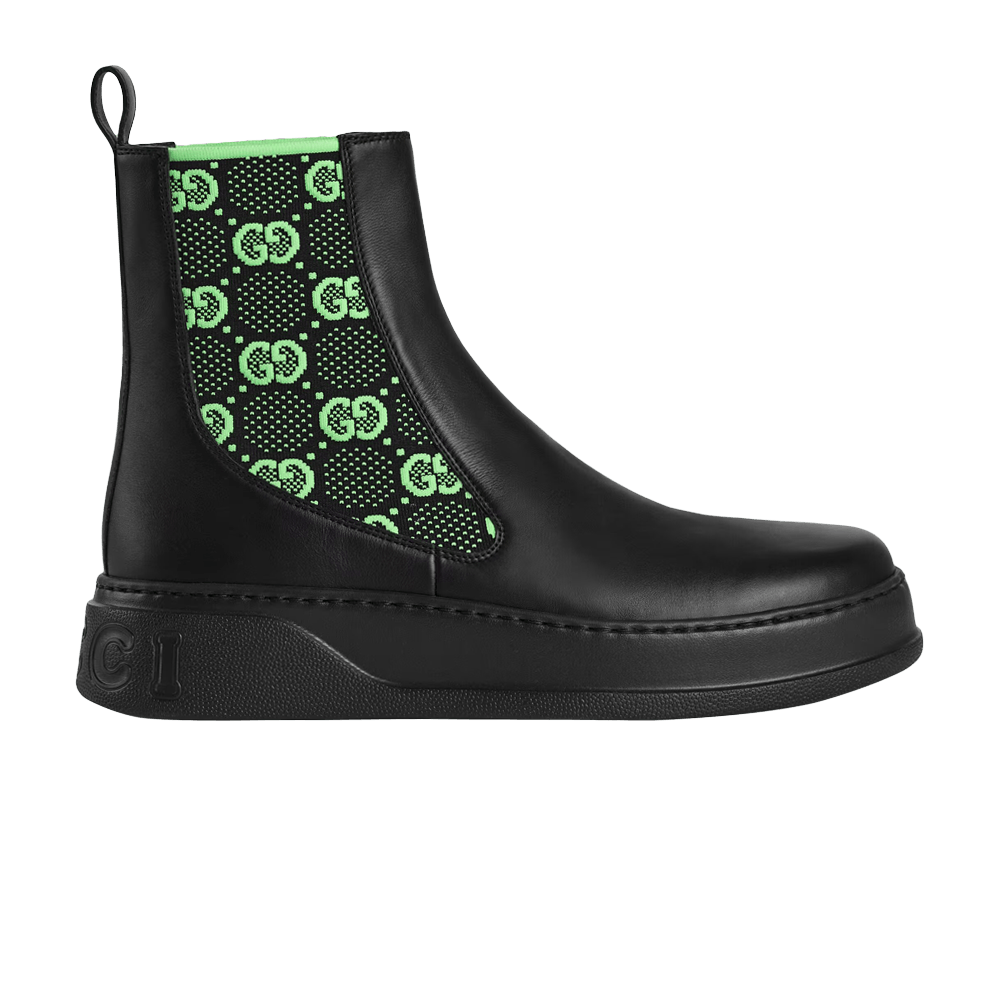 Buy Gucci Boot 'GG Jersey - Black Neon Green' - 718713 AAA8L 1065