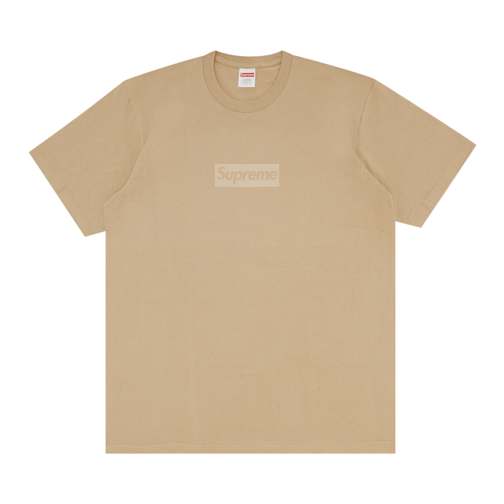 Supreme gold box clearance logo t shirt