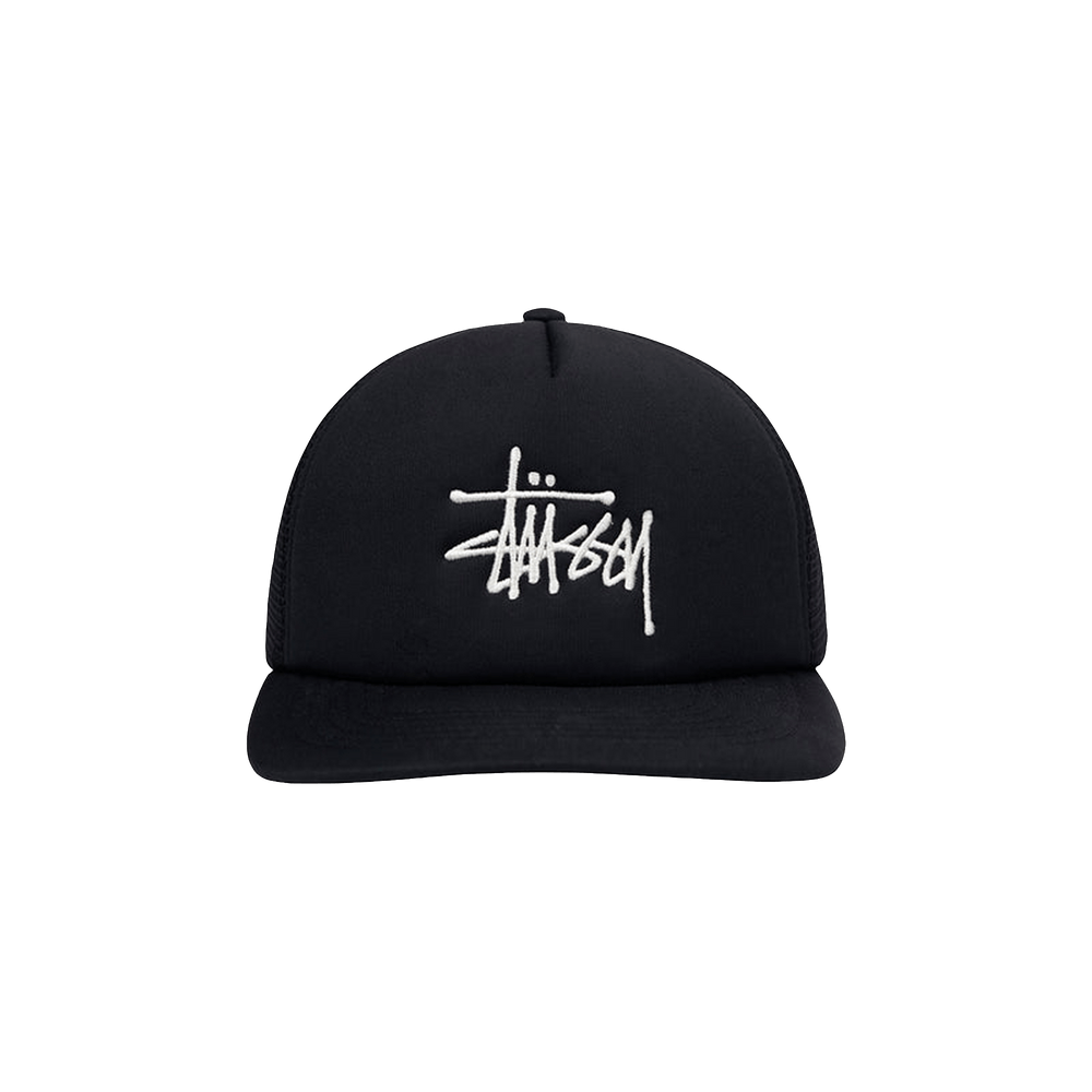 Buy Stussy Big Basic Trucker Cap 'Black' - 1311088 BLAC | GOAT CA