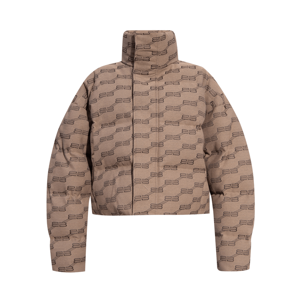 Buy Balenciaga Monogram Puffer Jacket 'Beige/Brown' - 681883 TML33