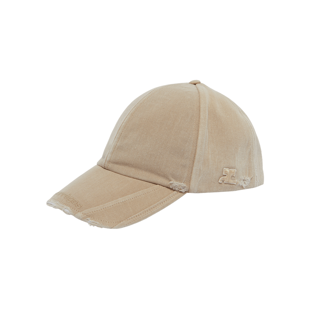 Buy Courrèges Cotton Signature Cap 'Sand' - 123ACT002CO0024