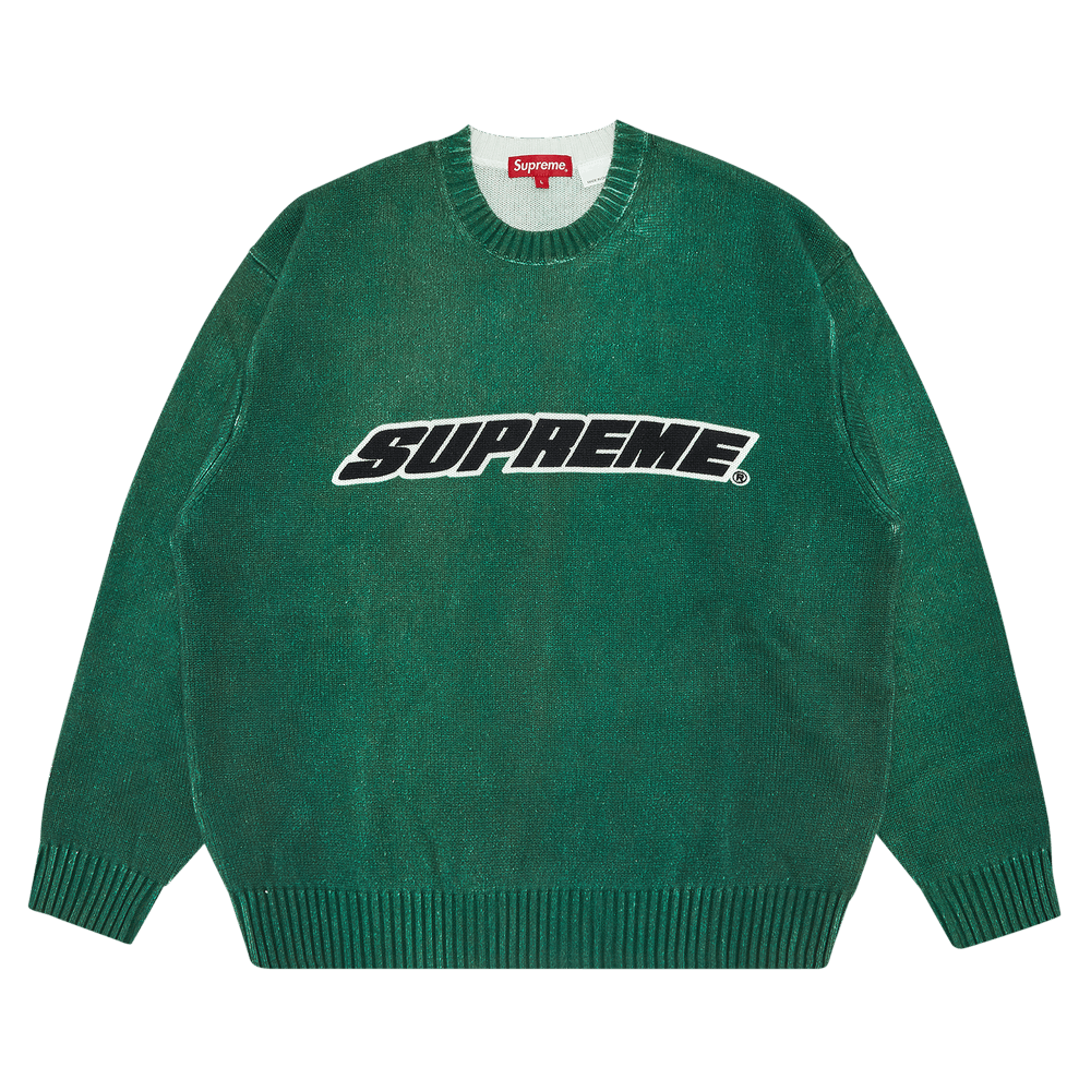 Buy Supreme Printed Washed Sweater 'Olive' - SS23SK9 OLIVE