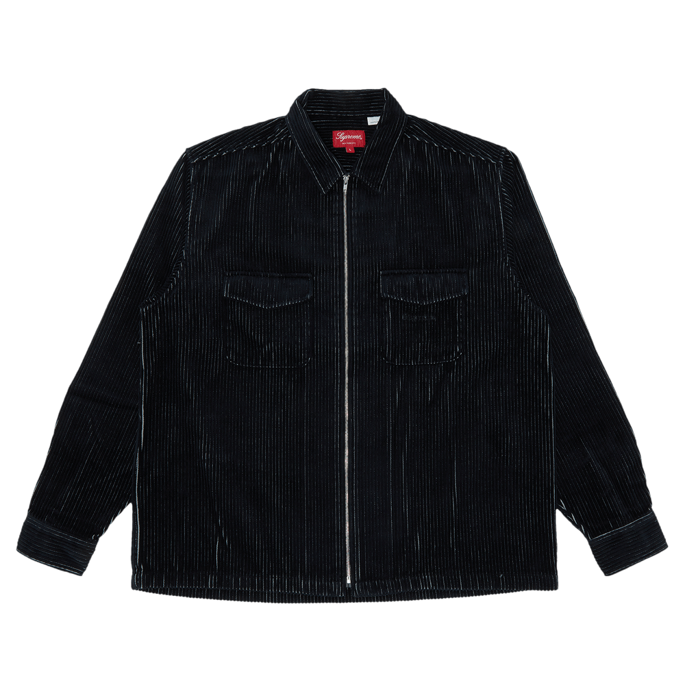 Buy Supreme 2-Tone Corduroy Zip Up Shirt 'Black' - SS23S9