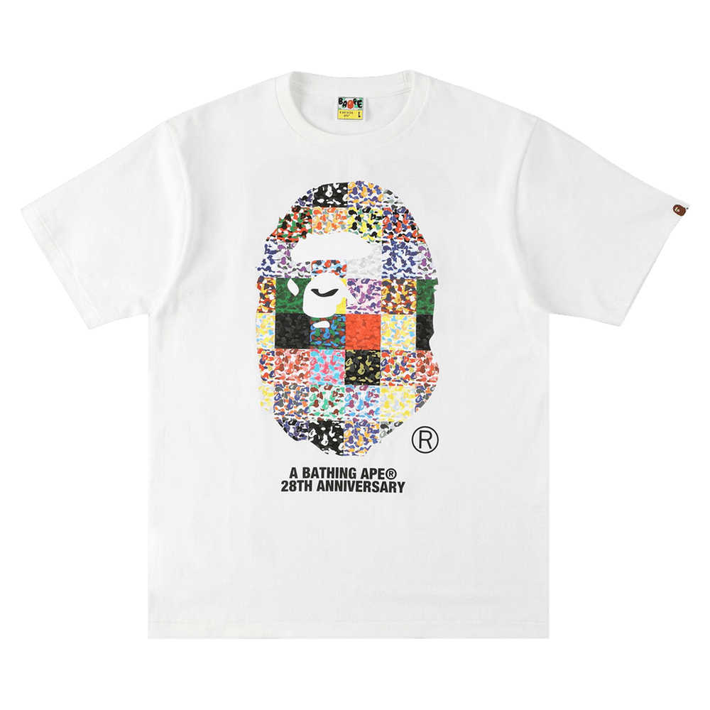 Buy BAPE 28th Anniversary Ape Head T-Shirt 'White' - 1H20