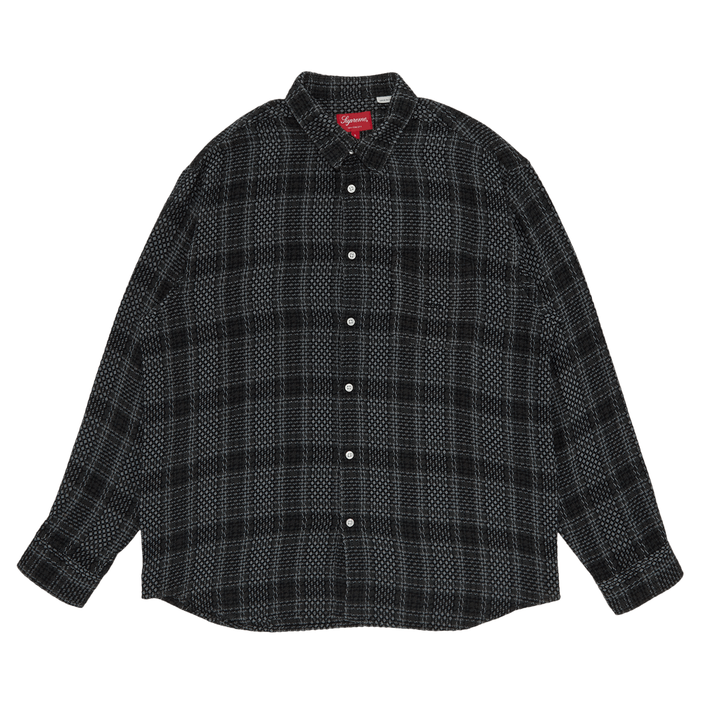 Supreme Basket Weave Plaid Shirt 'Black'
