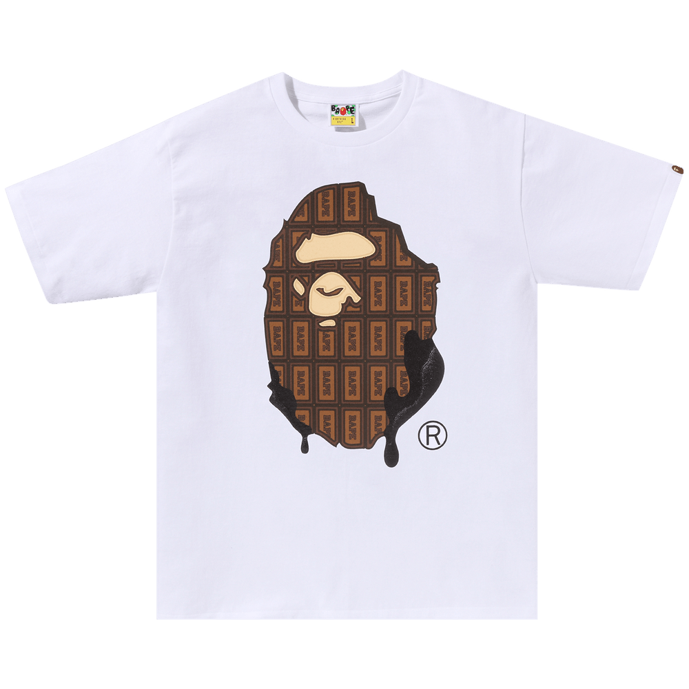 Size l BAPE Valentine Chocolate Ape Head Tee 'White'