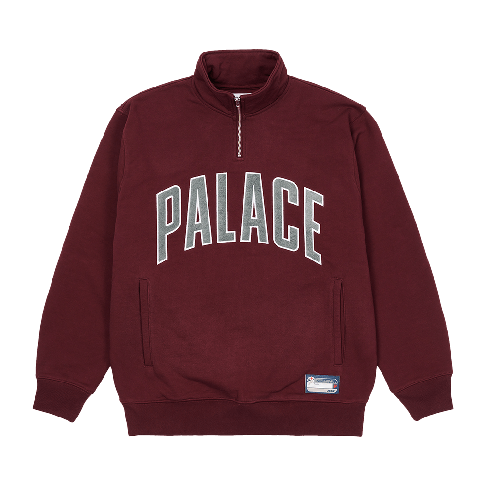 Buy Palace 1/4 Zip Funnel 'Wine' - P21CS196 | GOAT