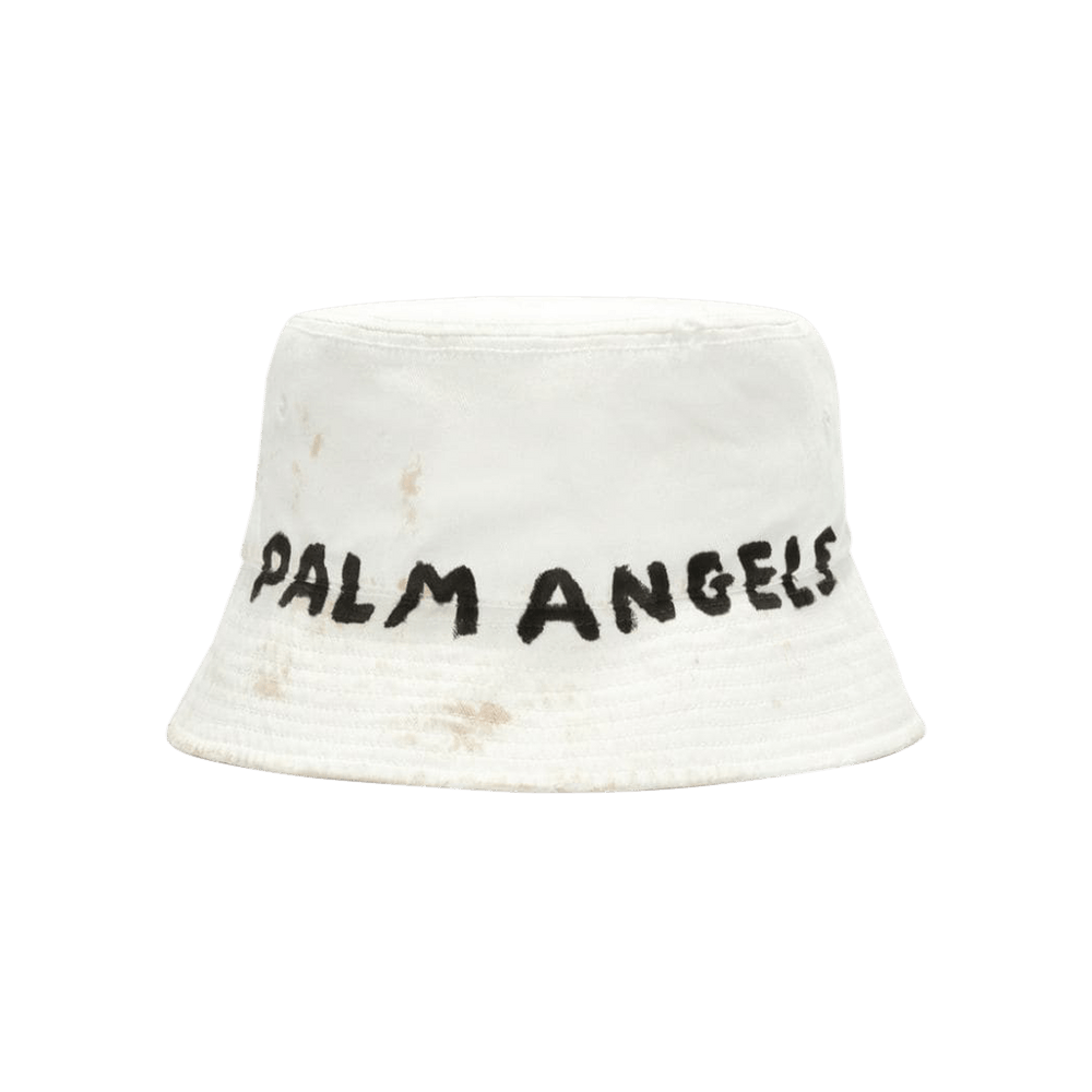 Buy Palm Angels Seasonal Logo Bucket Hat 'Beige/Black