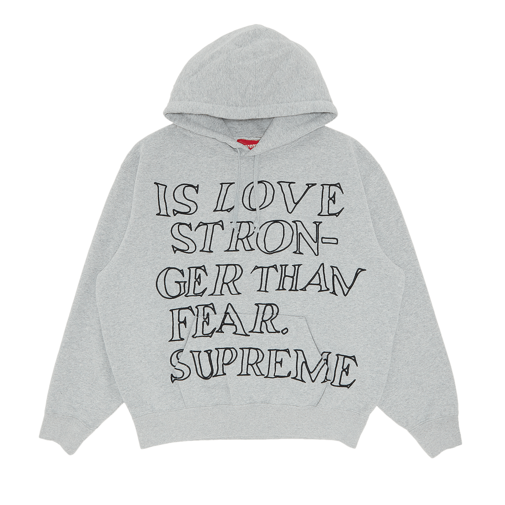 Buy Supreme Stronger Than Fear Hooded Sweatshirt 'Heather