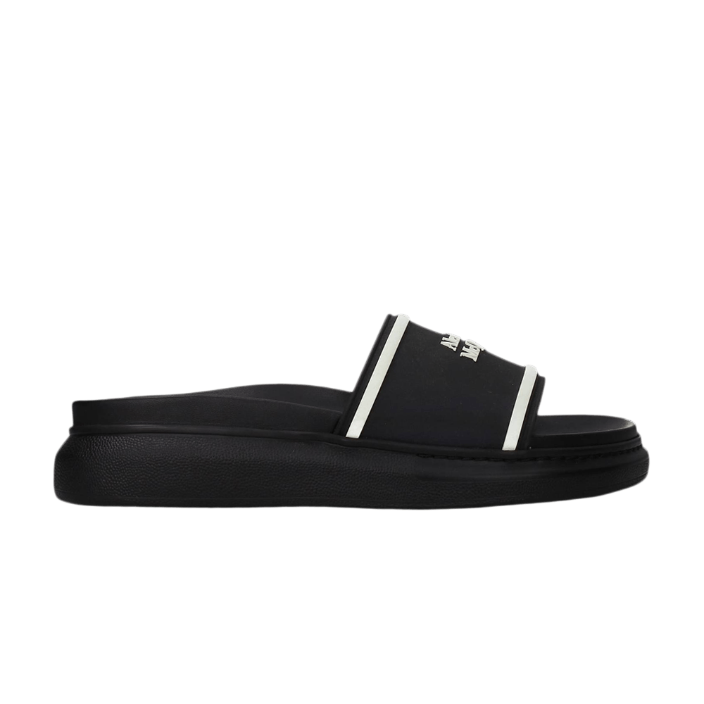 Alexander Mcqueen Wmns Oversized Hybrid Signature Slide 'black White'