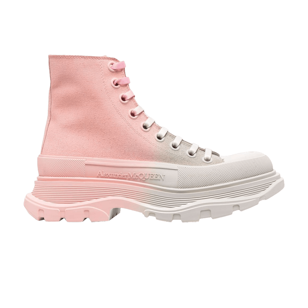 Buy Alexander McQueen Wmns Tread Slick Boots 'Pink Grey