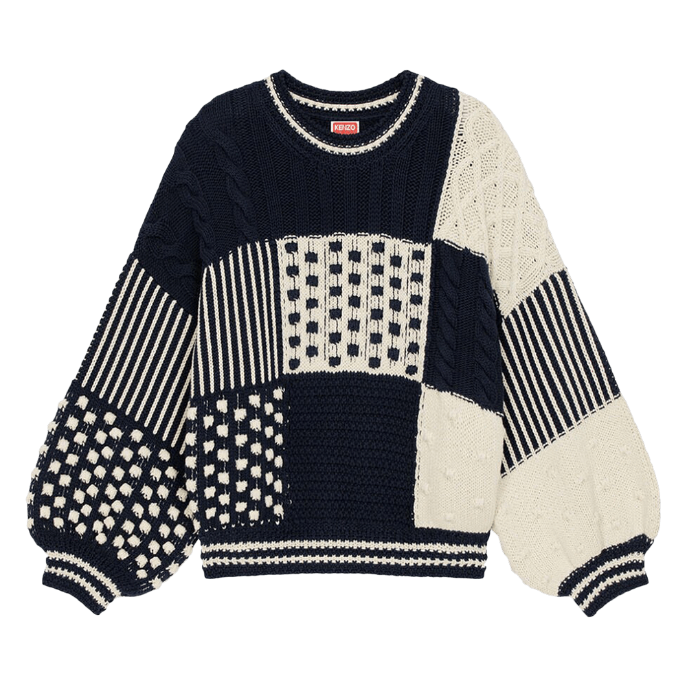 Buy Kenzo Mixed Cable Jumper Midnight Blue FD55PU3613CH 77 GOAT