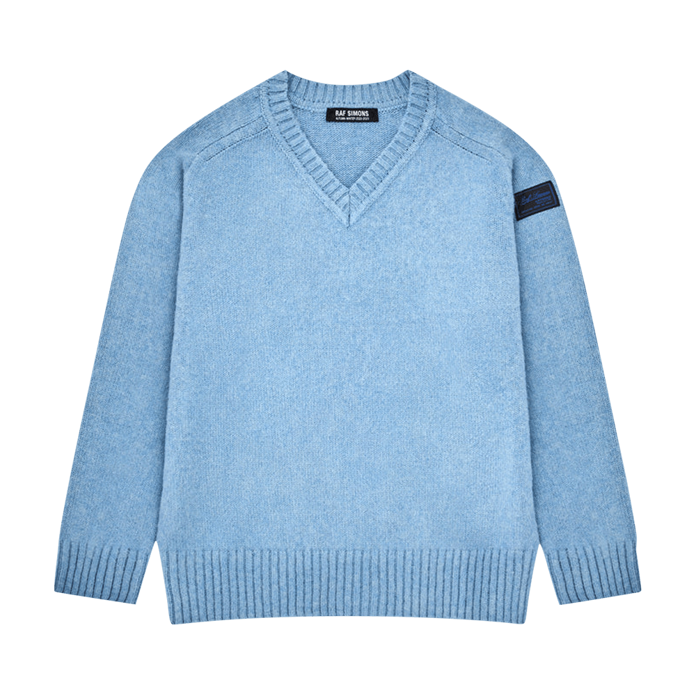 Buy Raf Simons Striped Mohair Crew Knit 'Blue' - 222 842 52000 