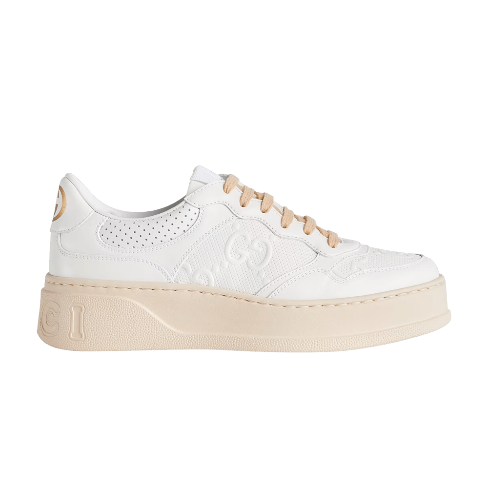 Gucci Wmns GG Embossed Sneaker 'White Beige'