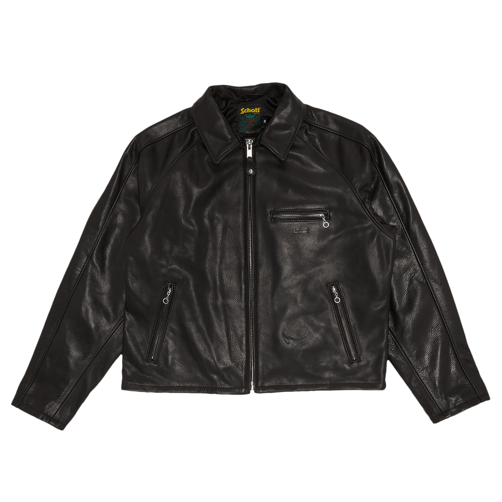 Supreme Schott Leather Racer Jacket S