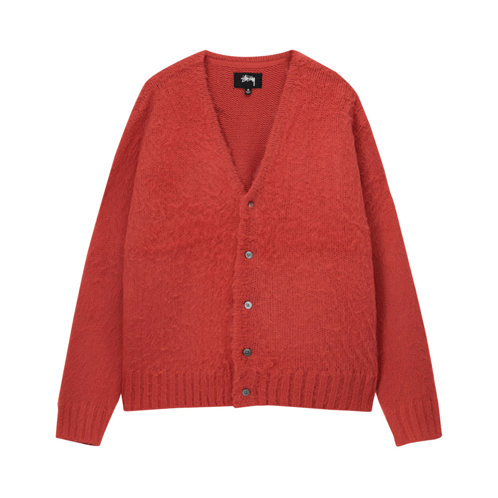 トップス stussy BRUSHED CARDIGAN Buy Stussy Brushed Cardigan 'Red' - 117163 RED | GOAT