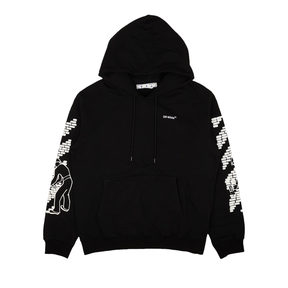 【OFF-WHITE】CHAMPION HOODIE BLACK BLACK Champion × Off-White Off White X Champion Logo Hoodie Black