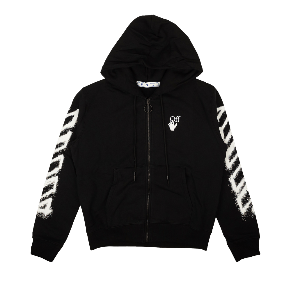 Buy Off-White Spray Marker Zip Hoodie 'Black