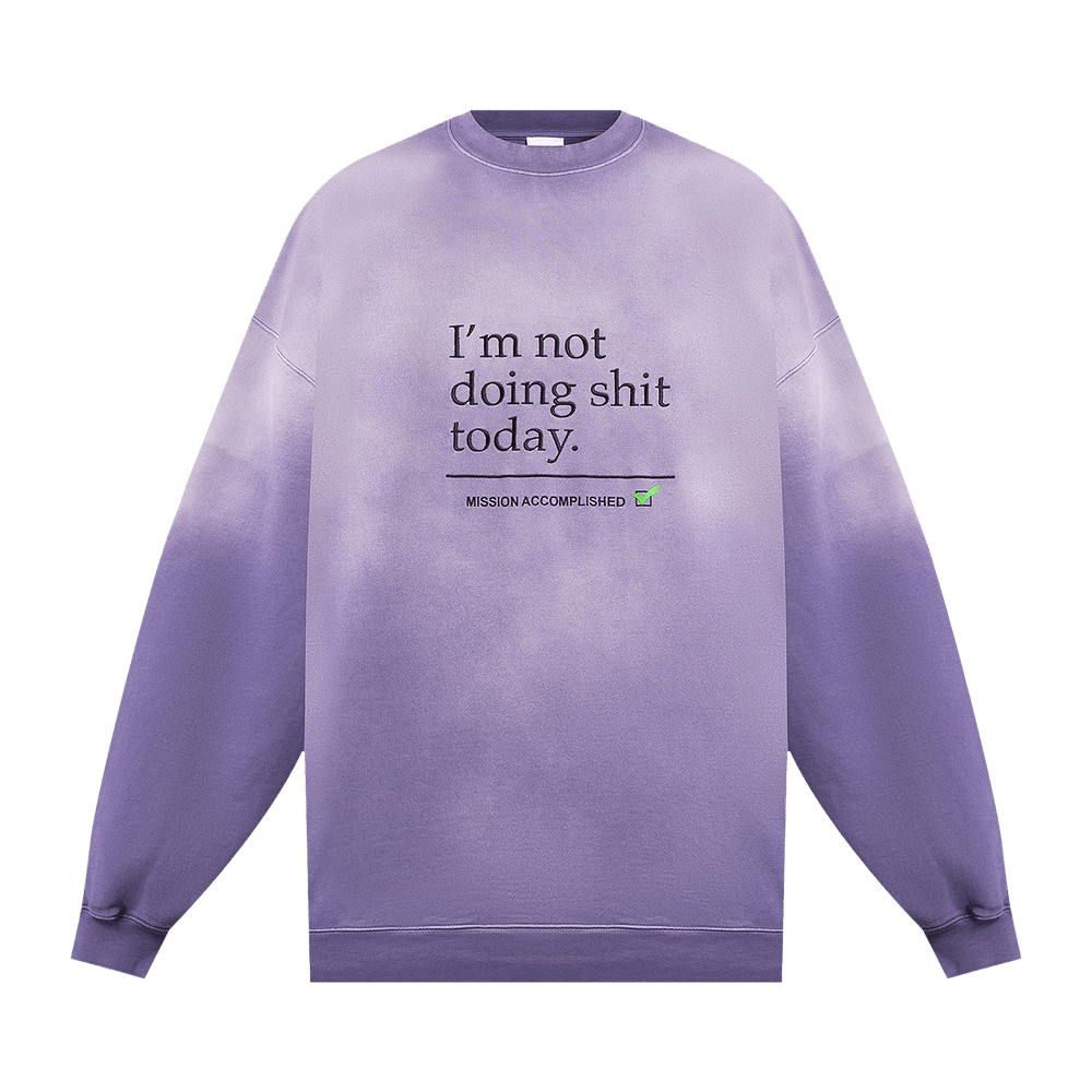 Buy Vetements Not Doing Shit Today Sweatshirt 'Lilac