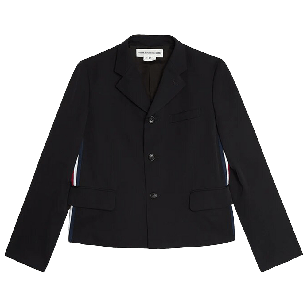 Buy Comme des Garçons Girl Gabardine Stripe Tape Blazer 'Navy