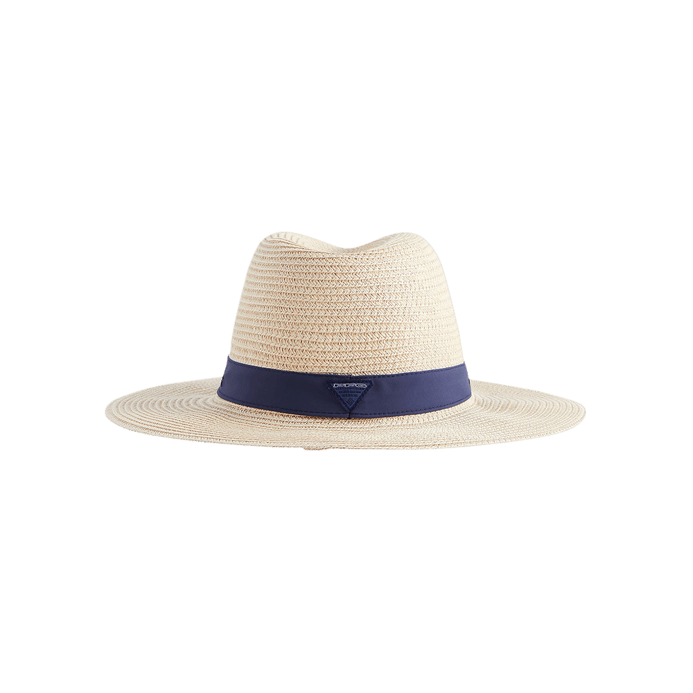 Columbia PFG Bonehead Straw Hat Fedora Fishing Hiking Size 0/S Decorative  Band