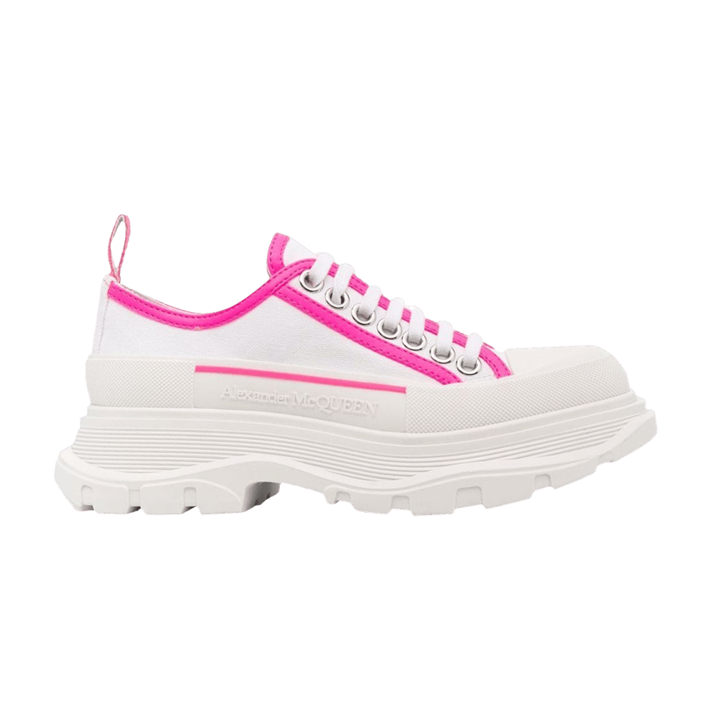 Alexander Mcqueen Wmns Tread Slick Lace Up 'white Neon Pink'