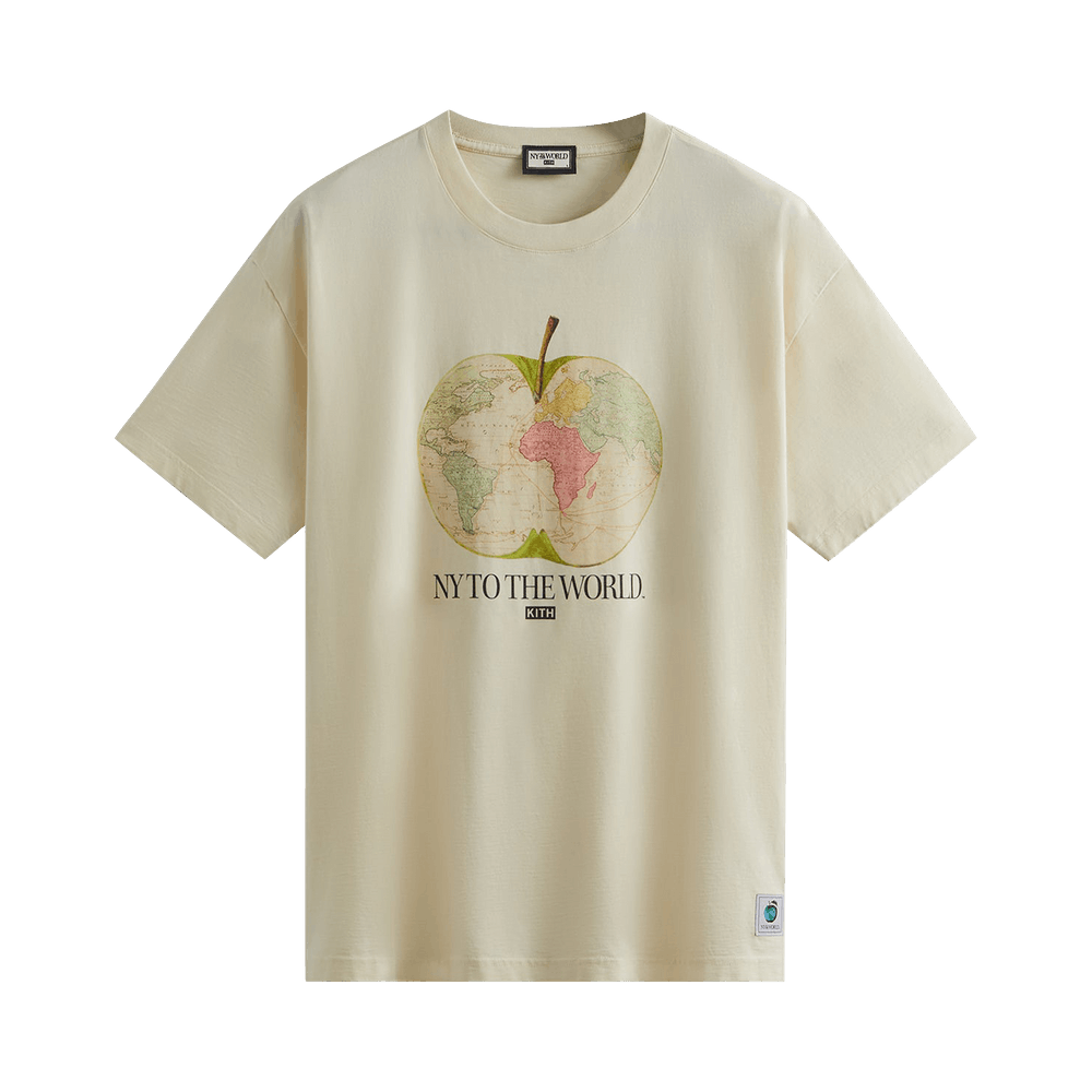 Size xl Kith New York To The World Apple Vintage Tee 'Sandrift'